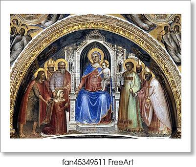 Free art print of The Virgin with the Child. Fresco on the west wall by Giusto De’ Menabuoi