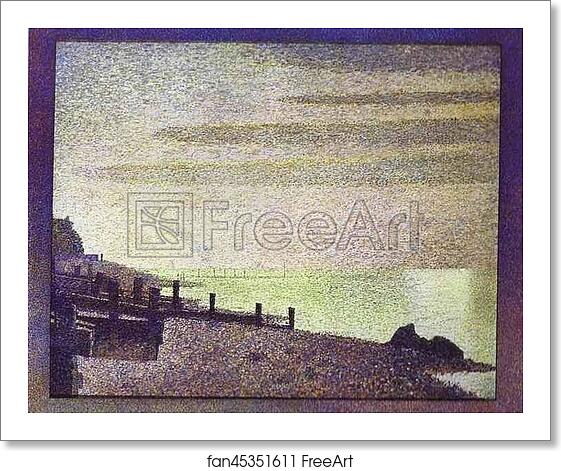 Free art print of Honfleur, Evening by Georges Seurat Free art print of Honfleur, Evening by Georges Seurat