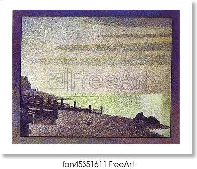 Free art print of Honfleur, Evening by Georges Seurat