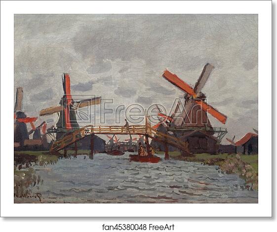Free art print of Mills at Westzijderveld near Zaandam by Claude Monet Free art print of Mills at Westzijderveld near Zaandam by Claude Monet