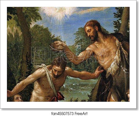 Free art print of Baptism of Christ. Detail by Paolo Veronese