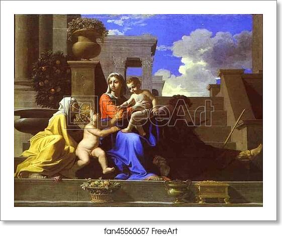 Free art print of The Holy Family on Steps by Nicolas Poussin Free art print of The Holy Family on Steps by Nicolas Poussin