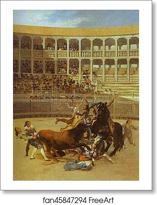 Free art print of Death of the Picador by Francisco De Goya Y Lucientes