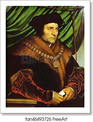 Free art print of Portrait of Sir Thomas More by Hans Holbein The Younger