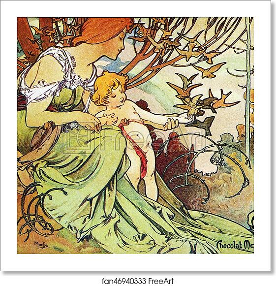 Free art print of Chocolat Mexicain Enfance/Childhood by Alphonse Mucha