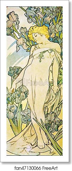 Free art print of Iris by Alphonse Mucha