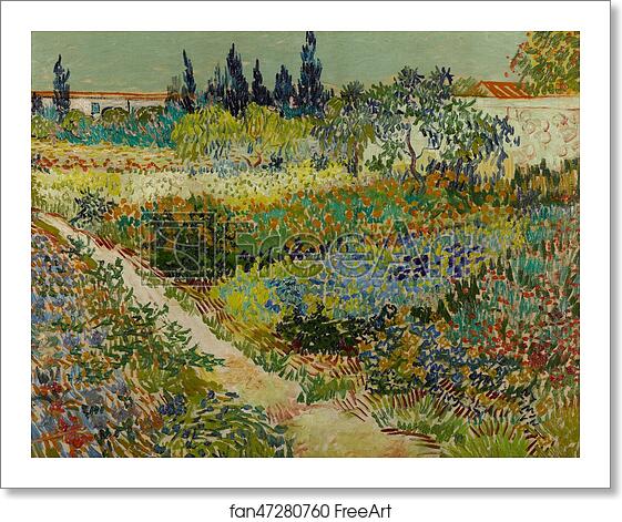 Free art print of Garden at Arles / Flowering Garden with Path by