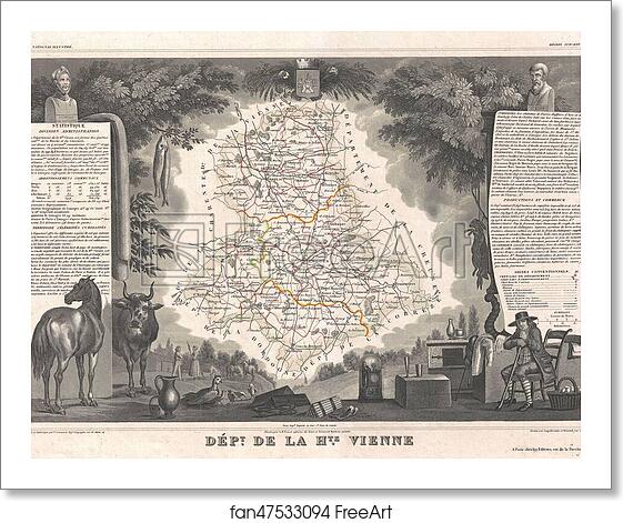 Free art print of Dept. de la Haute-Vienne. by Victor Jules Levasseur Free art print of Dept. de la Haute-Vienne. by Victor Jules Levasseur