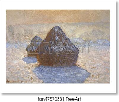Free art print of Haystacks: Snow Effect by Claude Monet Free art print of Haystacks: Snow Effect by Claude Monet