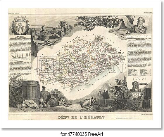Free art print of Dept. de l'Herault. by Victor Jules Levasseur Free art print of Dept. de l'Herault. by Victor Jules Levasseur