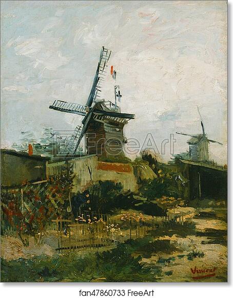 Free art print of Windmills on Montmartre by Vincent Van Gogh
