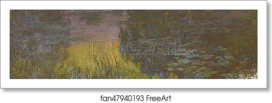 Free art print of The Water Lilies - Setting Sun by Claude Monet