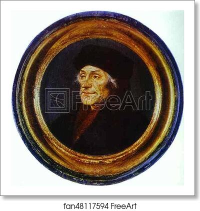 Free art print of Portrait of Erasmus von Rotterdam in a Round Frame by Hans Holbein The Younger Free art print of Portrait of Erasmus von Rotterdam in a Round Frame by Hans Holbein The Younger