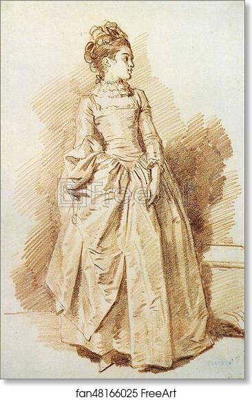 Free art print of Young Woman Standing (Rosalie Fragonard) by Jean-Honoré Fragonard