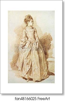 Free art print of Young Woman Standing (Rosalie Fragonard) by Jean-Honoré Fragonard