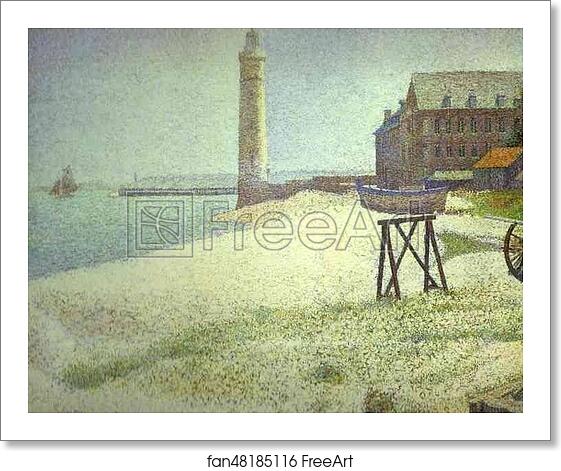 Free art print of Hospice and Lighthouse, Honfleur by Georges Seurat Free art print of Hospice and Lighthouse, Honfleur by Georges Seurat