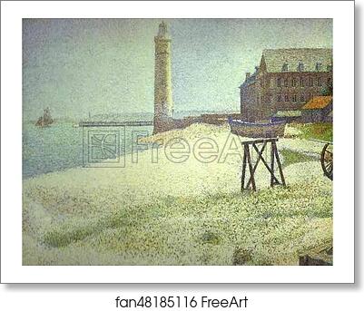 Free art print of Hospice and Lighthouse, Honfleur by Georges Seurat