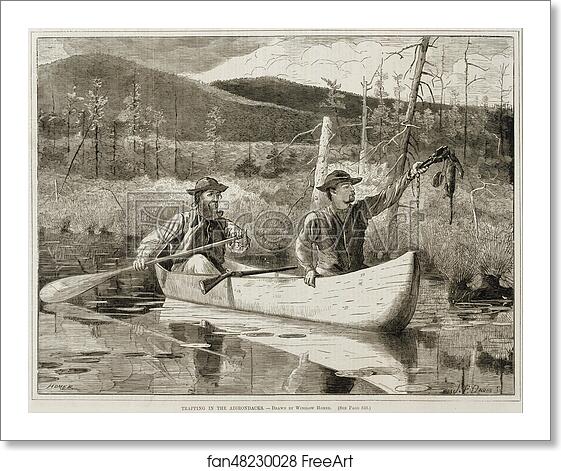 Free art print of "Trapping in the Adirondacks" by Winslow Homer Free art print of "Trapping in the Adirondacks" by Winslow Homer