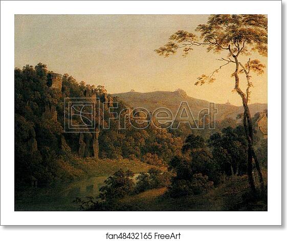 Free art print of View in Matlock Dale, Looking South to Black Rock Escarpment by Joseph Wright Of Derby Free art print of View in Matlock Dale, Looking South to Black Rock Escarpment by Joseph Wright Of Derby