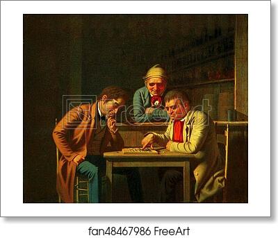 Free art print of The Checker Players by George Caleb Bingham