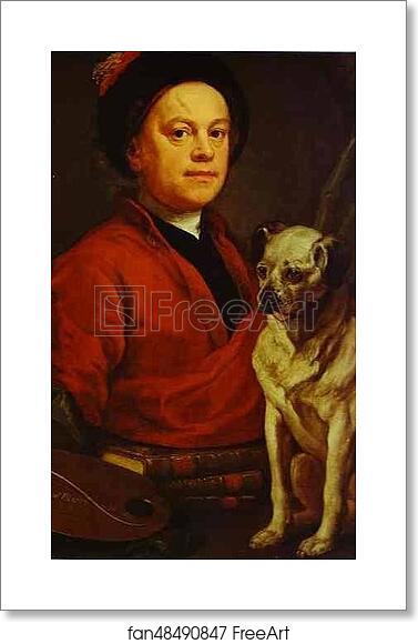 Free art print of Self-Portrait with Pug Dog by William Hogarth Free art print of Self-Portrait with Pug Dog by William Hogarth