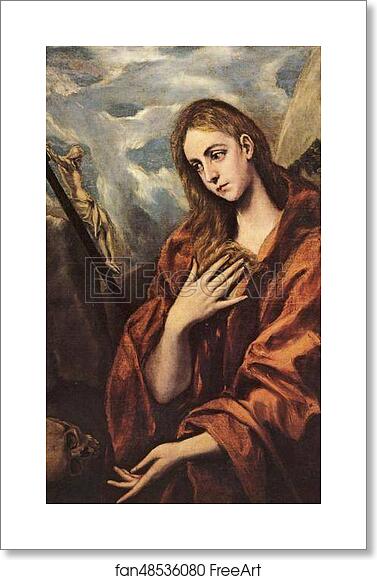 Free art print of Mary Magdalen in Penitence with the Crucifix by El Greco