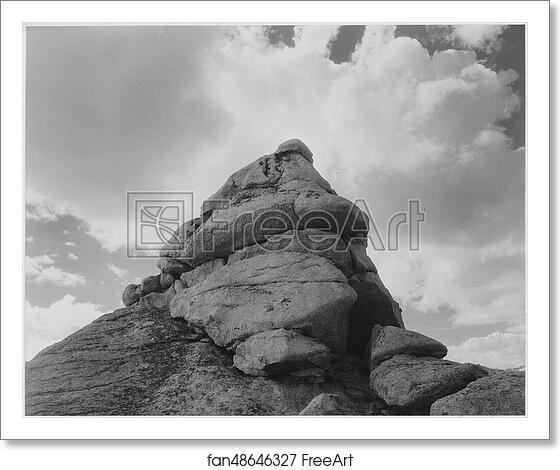 Free art print of Rock and Cloud, Kings River Canyon (Proposed as a national park), California, 1936.  Photographs of National Parks and Monuments, compiled 1941 - 1942, documenting the period ca. 1933 - 1942. by Ansel Adams (1902-1984)