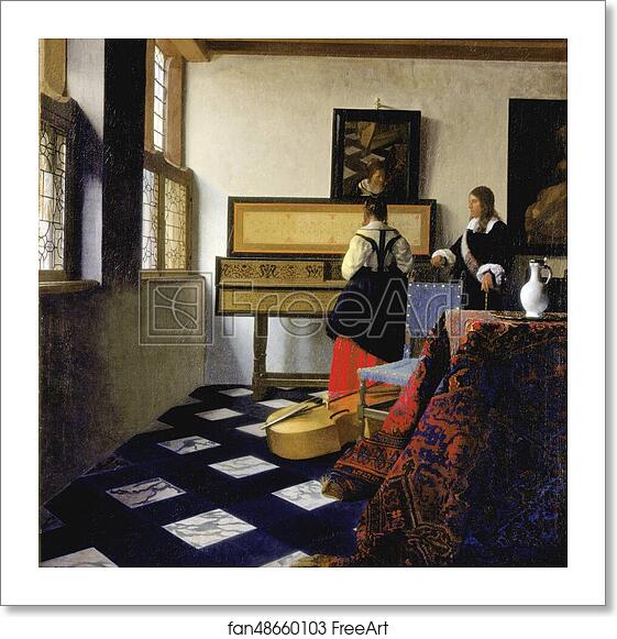 Free art print of Lady at the Virginal with a Gentleman, 'The Music Lesson' by Johannes Vermeer Free art print of Lady at the Virginal with a Gentleman, 'The Music Lesson' by Johannes Vermeer