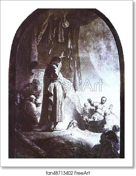 Free art print of The Raising of Lazarus by Rembrandt Harmenszoon Van Rijn