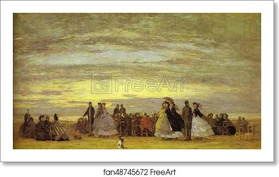 Free art print of The Beach at Villerville by Eugène-Louis Boudin Free art print of The Beach at Villerville by Eugène-Louis Boudin