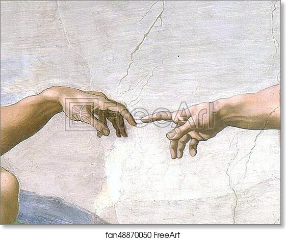 Free art print of Creation of Adam (hands detail) by Michelangelo