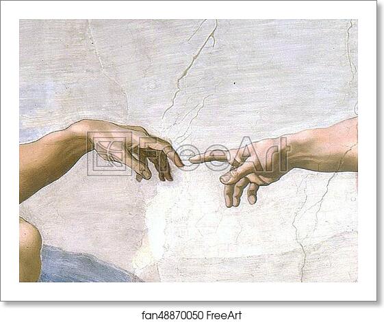 Free art print of Creation of Adam (hands detail) by Michelangelo Free art print of Creation of Adam (hands detail) by Michelangelo