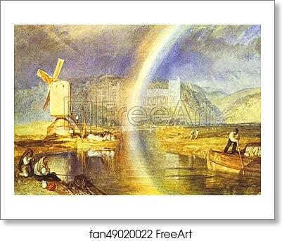 Free art print of Arundel Castle, with Rainbow by Joseph Mallord William Turner