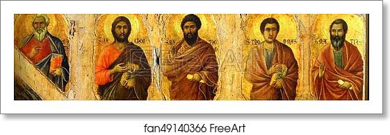 Free art print of Maestà (front, central panel, detail of) The Mother of God Enthroned with the Christ Child, amidst Angels and Saints by Duccio Di Buoninsegna Free art print of Maestà (front, central panel, detail of) The Mother of God Enthroned with the Christ Child, amidst Angels and Saints by Duccio Di Buoninsegna