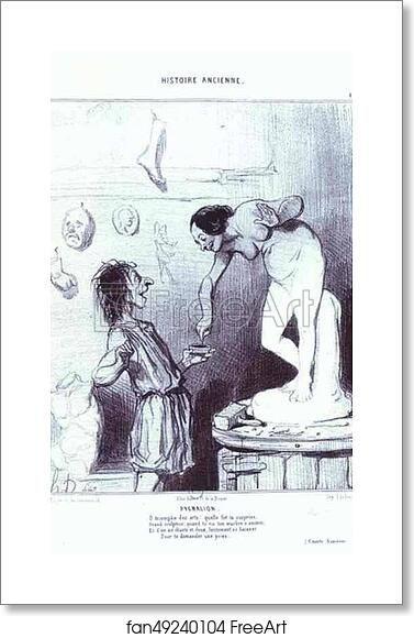 Free art print of Pygmalion. From the "Ancient History" Series by Honoré Daumier Free art print of Pygmalion. From the "Ancient History" Series by Honoré Daumier