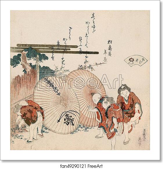 Free art print of Lost-love shell (Katashigai)from the series 'A shell-matching game with Genroku thirty-six linked verses (Genroku kasen kai-awase)' by Katsushika Hokusai