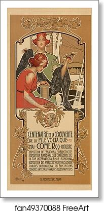 Free art print of Le "Centenaire de la Découverte de la Pile Voltaïque". by Adolfo Hohenstein Free art print of Le "Centenaire de la Découverte de la Pile Voltaïque". by Adolfo Hohenstein