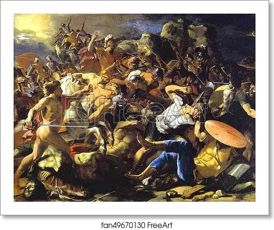Free art print of The Victory of Joshua over Amorites by Nicolas Poussin Free art print of The Victory of Joshua over Amorites by Nicolas Poussin