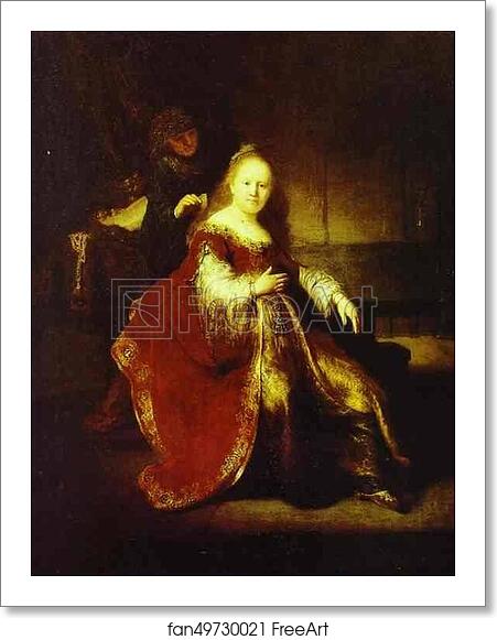 Free art print of Esther Preparing to Intercede with Assuerus (?) by Rembrandt Harmenszoon Van Rijn