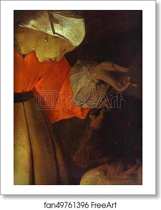 Free art print of Job and his Wife. Detail by Georges De La Tour