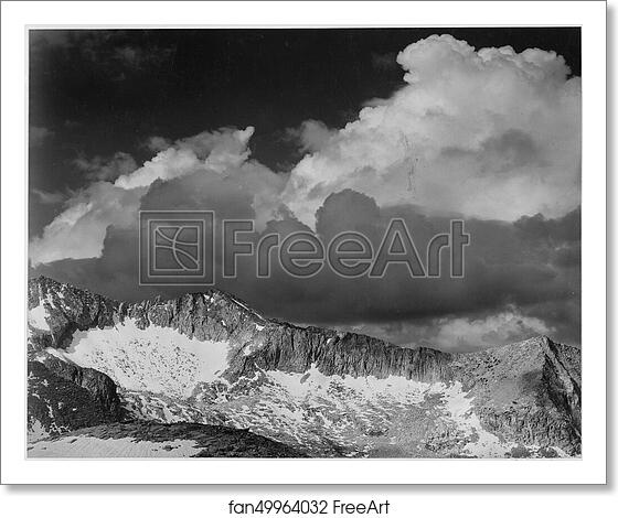 Free art print of Clouds - White Pass, Kings River Canyon (Proposed as a national park), California, 1936.  Photographs of National Parks and Monuments, compiled 1941 - 1942, documenting the period ca. 1933 - 1942. by Ansel Adams (1902-1984)