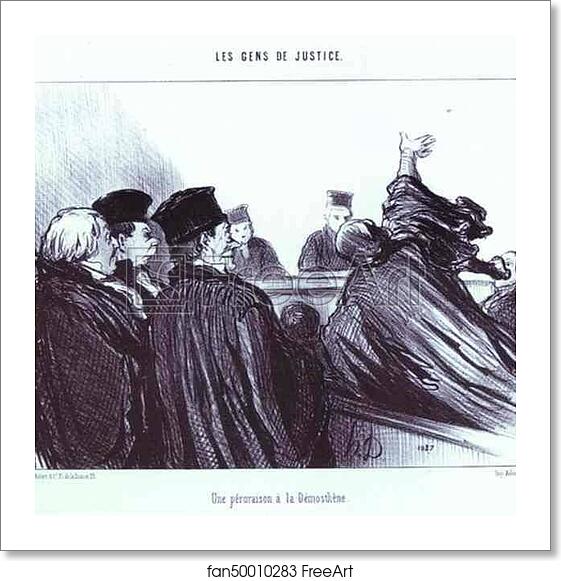 Free art print of The Conclusion of a Speech à la Demosthene. From the Series Les Gens de justice by Honoré Daumier Free art print of The Conclusion of a Speech à la Demosthene. From the Series Les Gens de justice by Honoré Daumier