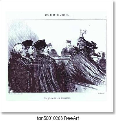 Free art print of The Conclusion of a Speech à la Demosthene. From the Series Les Gens de justice by Honoré Daumier Free art print of The Conclusion of a Speech à la Demosthene. From the Series Les Gens de justice by Honoré Daumier