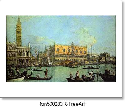 Free art print of A View of the Ducal Palace in Venice by Giovanni Antonio Canale, Called Canaletto