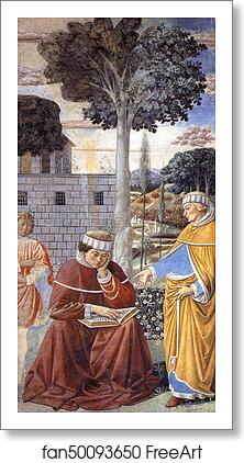 Free art print of St. Augustine Reading the Epistle of St. Paul by Benozzo Gozzoli