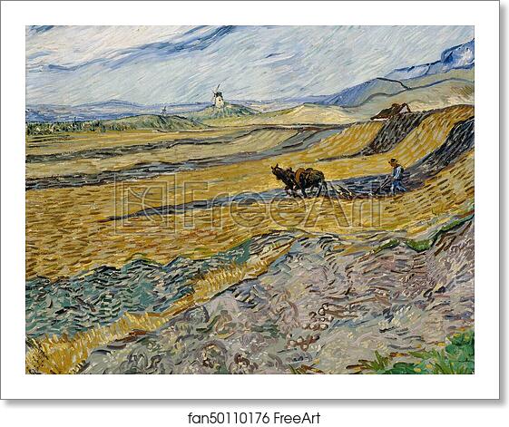 Free art print of Enclosed Field with Ploughman by Vincent Van Gogh Free art print of Enclosed Field with Ploughman by Vincent Van Gogh