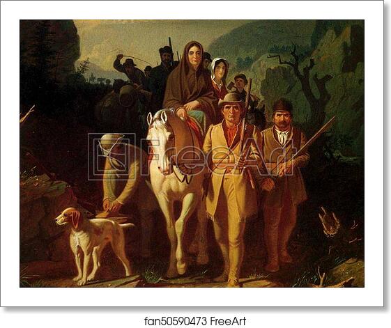 Free art print of Daniel Boone Escorting Settlers through the Cumberland Gap. Detail by George Caleb Bingham Free art print of Daniel Boone Escorting Settlers through the Cumberland Gap. Detail by George Caleb Bingham