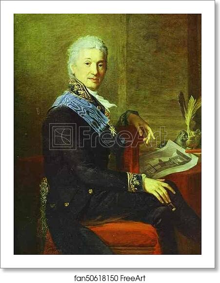 Free art print of Portrait of Count Alexander Stroganoff, the President of the Academy of Arts (1800-1811) by Jean-Laurent Mosnier