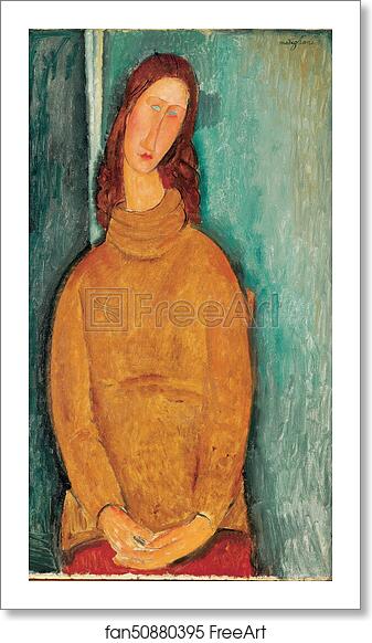 Free art print of Portrait of Jeanne Hébuterne by Amedeo Modigliani