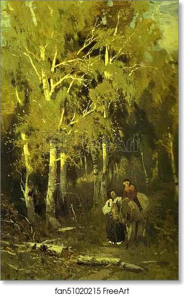 Free art print of Road through a Birchwood by Feodor Vasilyev